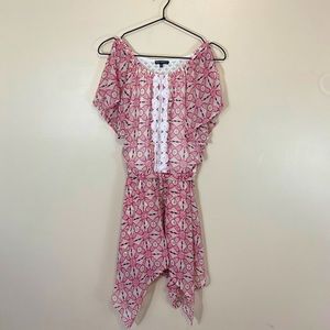 Sequin Hearts Girl Dress with Shorts Attached Pink